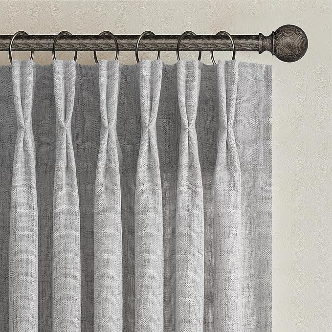 Natural Linen 100 Inch Light Grey Patio Curtains - Image 2