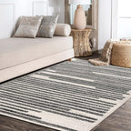 JONATHAN Y Khalil Modern Berber Stripe Cream/Black Indoor Area Rug, Contemporary - Image 6