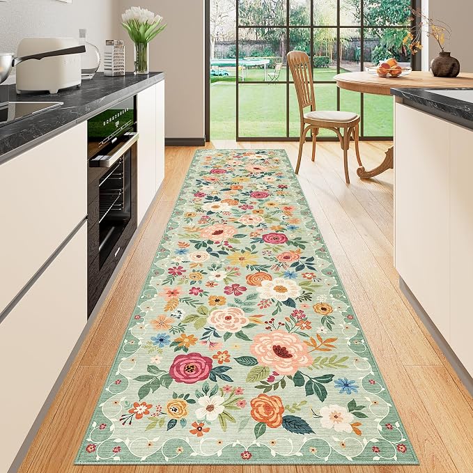 DUKINO 2.6x10 Runner Rug for Hallway, Washable Kitchen Rugs Non Slip, Low Pile - Image 8