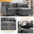 76'' Cloud Deep Seat Loveseat Sofa, Upholstered Chenille Modular 2-Seats - Image 3