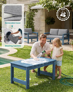SERWALL 4 Pieces HDPE Outdoor Sofa Set - Image 7