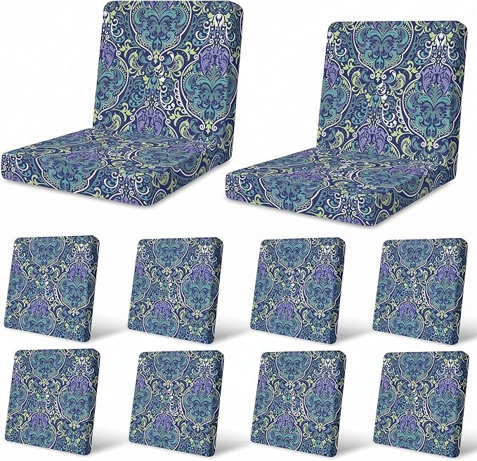 12Pcs Patio Cushion Covers Stretch Outdoor Furniture Protector Slipcovers | by pickyNproud