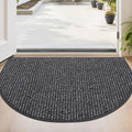 BEQHAUSE Dirt Trapper Door Mat 24" x 36" Half Circle Non Slip, Charcoal | by BEQHAUSE