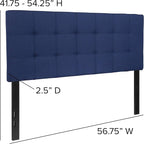 Flash Furniture Bedford Tufted Upholstered Full Size Headboard in Navy Fabric - Image 2