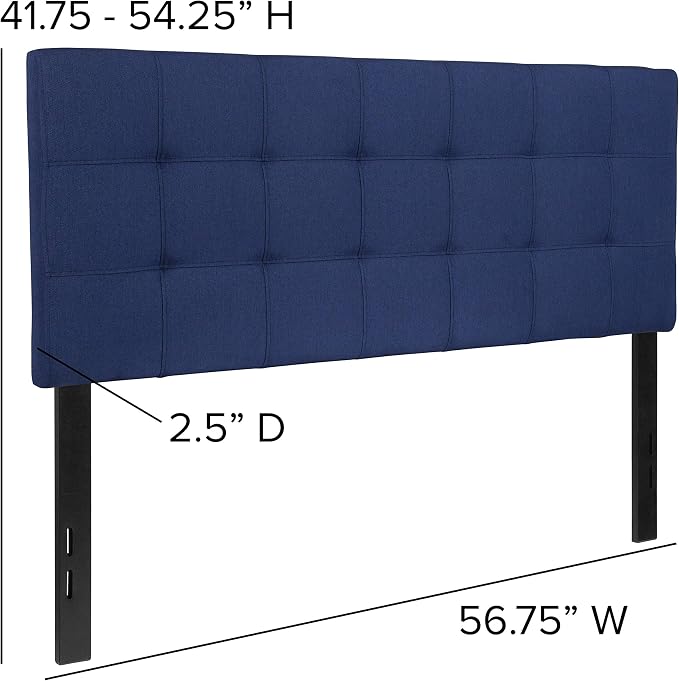 Flash Furniture Bedford Tufted Upholstered Full Size Headboard in Navy Fabric - Image 2