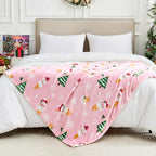 Edenleaf Christmas Blanket Soft Cozy Pink Throws - Image 4