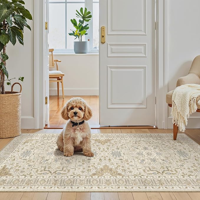 Madane Washable Area Rug 2x4, Small Entryway Rugs Non-Slip, Low-Pile Floor - Image 4