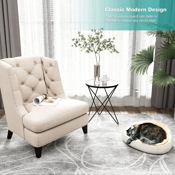 HLR Modern Round Side Table, End Table - Image 5