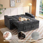 65" Chenille Convertible Sofa Bed - Image 6