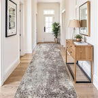 4x12 Ft Hallway Runner Rug, Non-Slip Washable | Soft low-pile texture. Modern - Image 3