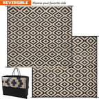 SAND MINE Waterproof Outdoor Rug 8x8 ft, Plastic Reversible Rug, Modern Area Rug - Image 3