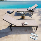 Crestlive Products Lounge Chair Outdoor Set of 2, Metal Pool Chaise Lounge - Image 9