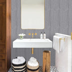 Grasscloth Peel and Stick Wallpaper Faux Weave Grey Contact Paper Modern - Image 4