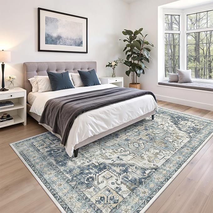 5x7 Area Rugs for Living Room, Large Washable Rug, Dining Room, Low Pile - Image 9