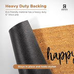 Coir Welcome Mat, Be Happy, 17 x 29 in | 100% Natural Coir, Anti-Shedding - Image 6