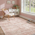 Soalmost 6x9 Area Rug for Living Room Washable Rugs Non-Slip Pink | Low-Pile by Soalmost