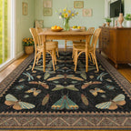 Black Washable Insect Area Rugs 8x10 - Image 3