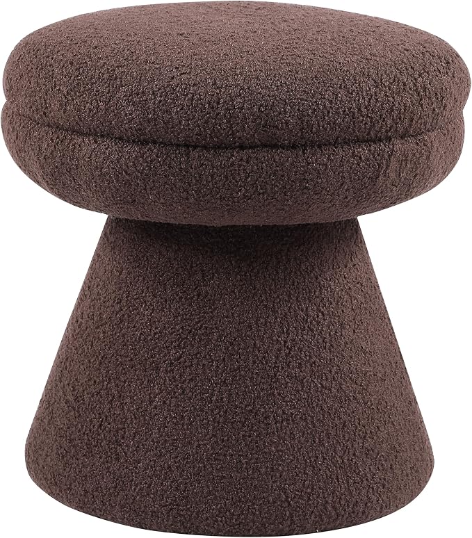 Furniture of America Rami Modern 18-inch Mushroom-Shape Upholstered Ottoman - Image 2