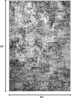 DMOYEST 2x3 Entryway Area Rug Washable Abstract Grey Small Carpet | Neutral - Image 2