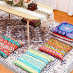 Menkxi 6 Pcs Bohemian Floor Pillows Seating 15 Inch Boho Floor Cushions Sitting - Image 6