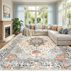 RELEANY Washable Area Rug, Large 10'x12', Water Repellent, Pet Friendly by RELEANY