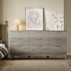 BORNOON Fluted 9 Drawer Dresser, 57.1" Wide Modern Boho Chest of Drawers - Image 4