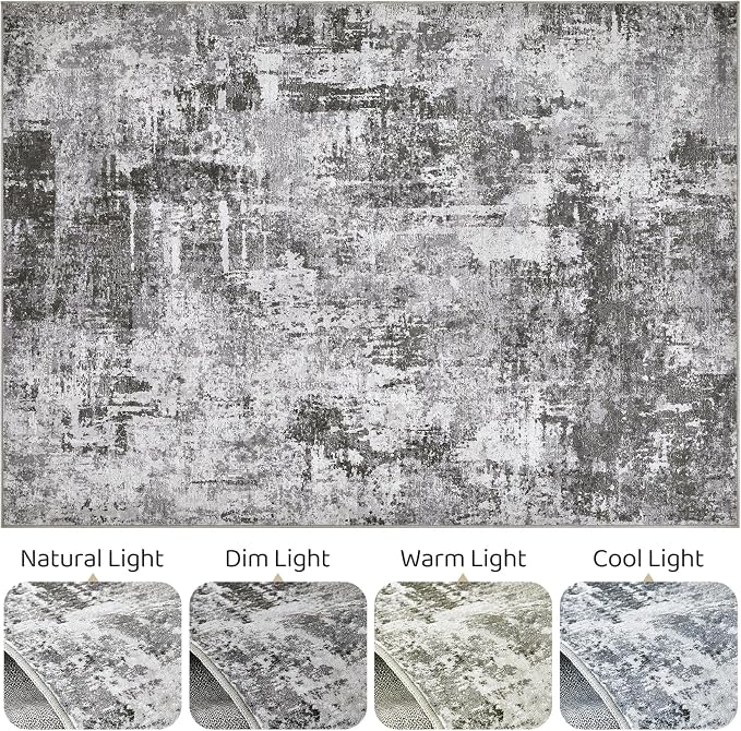 LOONGRUG 10x13 Area Rug Washable Large Neutral Modern Living Room Rug | - Image 9