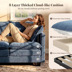 Loveseat Sofa with Ottoman, Cloud 3-Layer Cushion, Living Room, in a Box - Image 4