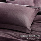 Monbix King Size Comforter Set, Italian Plum King Bedding Set Reversible - Image 6