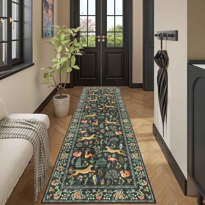 DUKINO 2.6x8 Rug for Hallway, Washable Kitchen Runner Rug Non Slip, Stain - Image 6