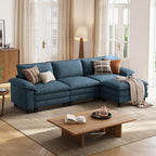 LINSY HOME 123" Modular L-Shaped Sectional Sofa, 3-Seat Corduroy Modern Cloud by LINSYHOME