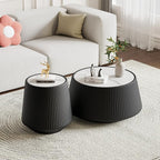 Modern Marble Nesting Coffee Table Set of 2, 26.77" Cup Shaped Coffee and End - Image 4