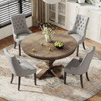 COLAMY Fabric Side Dining Chairs Set of 4, Wingback Upholstered Dining Room - Image 3