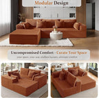 108" Cloud Sectional Couch, Comfort L Shaped Boneless Couch - Image 6
