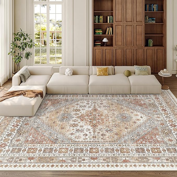10x12 Area Rugs for Living Room, Large Washable Rug, Dining Room, Low Pile - Image 4