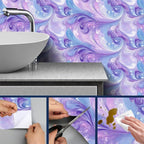 HOMETITUTE Purple Blue Marble Swirl Pattern Wallpaper Peel and Stick Contact - Image 4