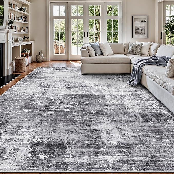 8x10 Area Rugs, Abstract Modern Ultra Soft Washable Rug, Non Slip Carpet by Yarooge