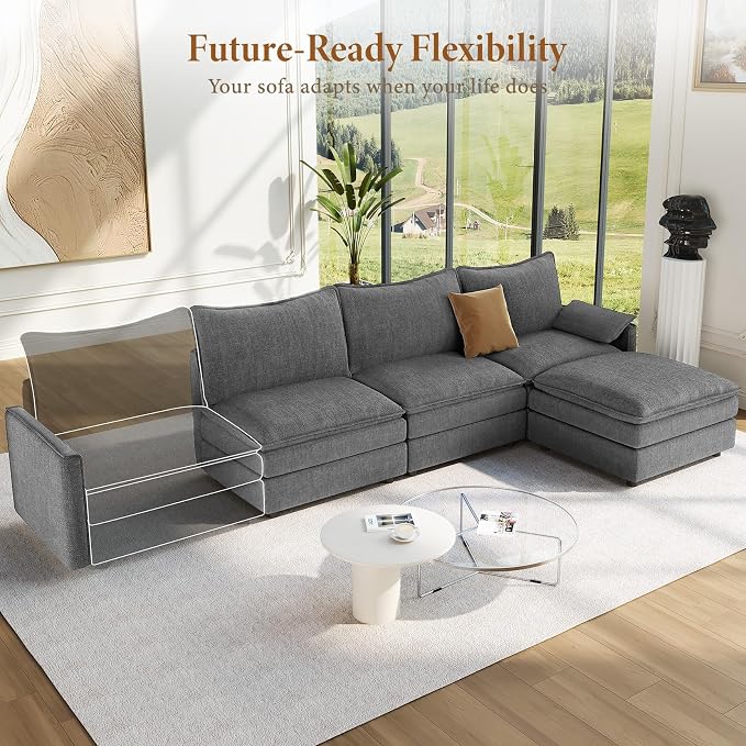Vesgantti 108" Modular Sectional Sofa, Comfy Cloud Couch - Image 8