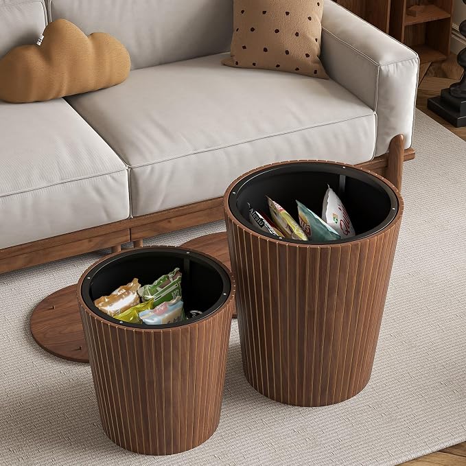 Nesting Coffee Table Set of 2, Round End Table - Image 5