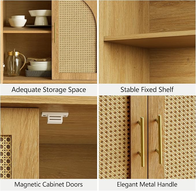 FORTUNETEC 63" Sideboard Buffet Cabinet - Image 4