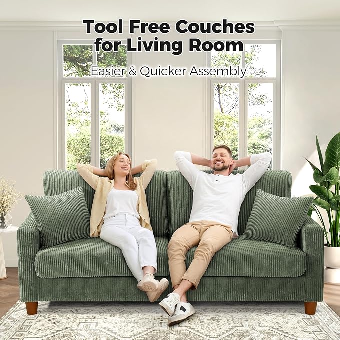 Kidirect 70in U Shaped Couch, Modular Sofa No Tool Assembly, Comfy Sectional - Image 4