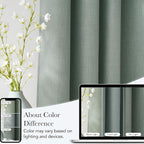 NICETOWN Short Faux Linen Sage Green Blackout Curtains 63 inches Long - Image 5
