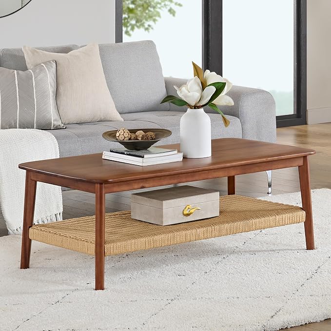 Alaterre Furniture Calais 48 Inch Rectangular Solid Wood Coffee Table - Image 2