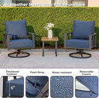 Outdoor Patio Swivel Rocking Chairs Set, Patio Porch Furniture - Image 5