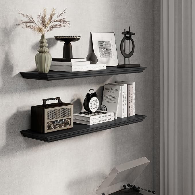 Fun Memories Floating Shelves 36 Inch Long, 9.3 Inch Deep Classic Crown Molding - Image 5