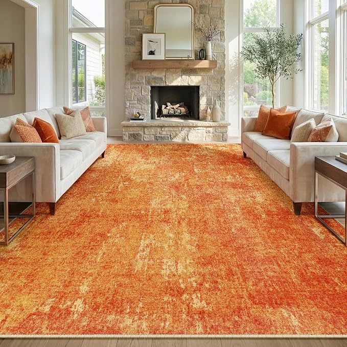 RELEANY Washable Area Rugs 9'x12' Non-Slip Modern Abstract Soft by RELEANY