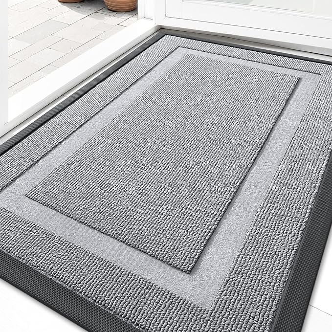 OLANLY Front Door Mat Outside 29.5x17, All-Season Heavy-Duty Rubber Doormat | by OLANLY