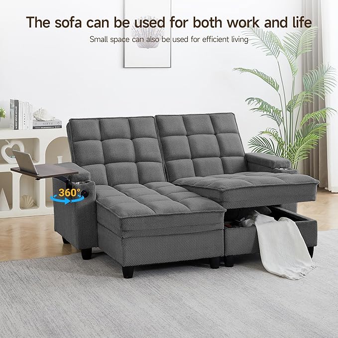 70.9" Chaise Lounge Chair Indoor, Oversized Boucle Upholstered Sofa Bed - Image 3