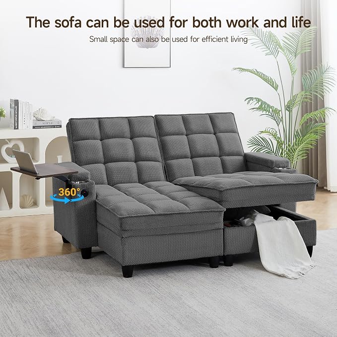 70.9" Chaise Lounge Chair Indoor, Oversized Boucle Upholstered Sofa Bed - Image 6