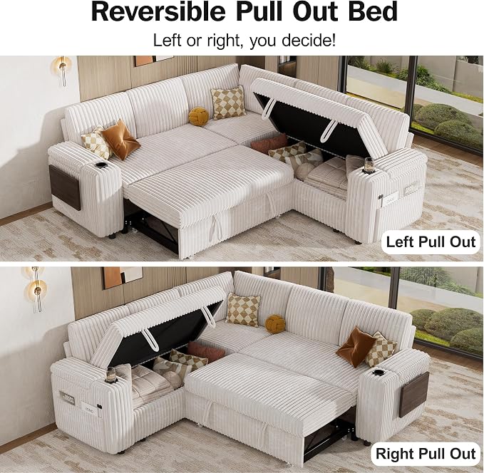 Vipbear 86" Modular Sectional Sleeper Sofa - Image 6